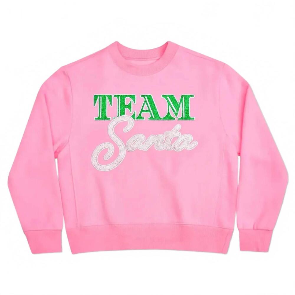 NEW ISCREAM girls' team santa sweatshirt in pink